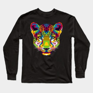 The Colorful Leopard Head Long Sleeve T-Shirt